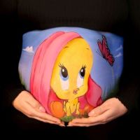 Pregnant-Belly-Painting-Tweety